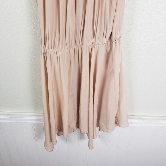 Women's Designer Light Pale Pink Cold Off the Shoulders Drop Waist Dress Size SM - Picture 7 of 12